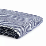 Плед из шерсти мериноса темно-синего цвета 130×180 см Indigo Waves варинант исполнения - 3 | Loft Concept в Ростове-на-Дону