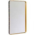 Зеркало прямоугольное в металлической раме с кожаной отделкой Loft in Reflection варинант исполнения - 1 | Loft Concept в Ростове-на-Дону
