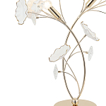Настольная лампа с изогнутыми золотыми ветвями и белыми лепестками Wintery flovers варинант исполнения - 1 | Loft Concept в Ростове-на-Дону