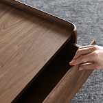 Прикроватный деревянный столик с 2-мя ящиками Moon Walnut Furniture варинант исполнения - 9 | Loft Concept в Ростове-на-Дону