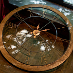 Часы настенные деревянные с римскими цифрами бронзового цвета Clock with History варинант исполнения - 3 | Loft Concept в Ростове-на-Дону