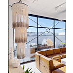 Люстра круглая трехъярусная из бахромы Milk Gradient Braided Fringe варинант исполнения - 3 | Loft Concept в Ростове-на-Дону