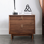 Прикроватный деревянный столик с ящиками Moon Walnut Furniture варинант исполнения - 2 | Loft Concept в Ростове-на-Дону