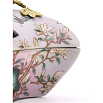 Шкатулка фиолетового цвета с рисунком бабочек и крышкой с фигуркой птицы на ветке Eden Garden варинант исполнения - 5 | Loft Concept в Ростове-на-Дону