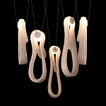 Подвесной светильник белого цвета с 6-ю изогнутыми плафонами Flow Loop варинант исполнения - 7 | Loft Concept в Ростове-на-Дону