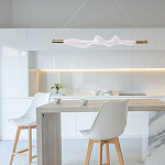 Люстра горизонтальная с волнистым белым плафоном Golden Swirl варинант исполнения - 11 | Loft Concept в Ростове-на-Дону