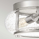 Потолочный светильник цвета никель с плафоном из прозрачного фактурного стекла Quoizel варинант исполнения - 2 | Loft Concept в Ростове-на-Дону