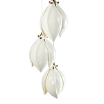 Подвесной светильник светодиодный с 6-ю белыми плафонами в виде цветов Flower Light Gold варинант исполнения - 3 | Loft Concept в Ростове-на-Дону