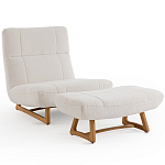 Кресло с обивкой букле Lino White  Boucle Armchair варинант исполнения - 6 | Loft Concept в Ростове-на-Дону