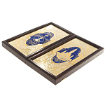 Нарды настольные из натурального камня лазурит и долерит Backgammon from Stone варинант исполнения - 14 | Loft Concept в Ростове-на-Дону