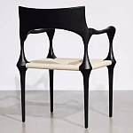 Стул дизайнерский с плетеным сидением Kronos Dining Chair Black варинант исполнения - 5 | Loft Concept в Ростове-на-Дону