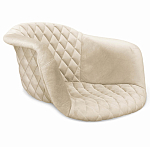 Барный стул со спинкой и подлокотниками на 4-х деревянных ножках Кремовый Велюр Ava Charm варинант исполнения - 2 | Loft Concept в Ростове-на-Дону