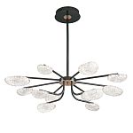 Люстра черного цвета с 12-ю прозрачными плафонами овальной формы Iona chandelier варинант исполнения - 2 | Loft Concept в Ростове-на-Дону