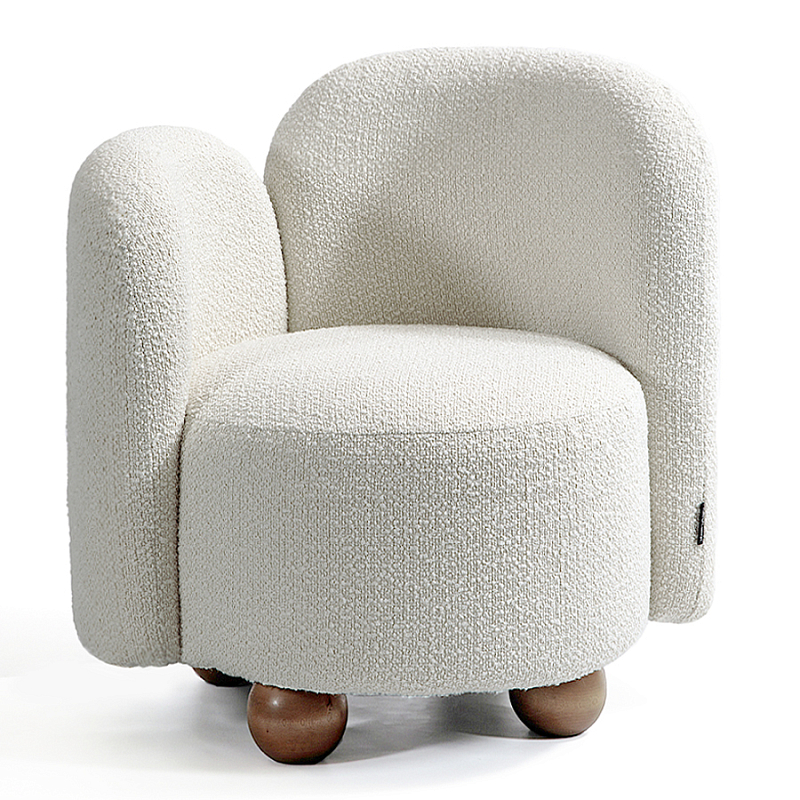 Кресло White Wooden Balls Белый Коричневый в Ростове-на-Дону | Loft Concept 