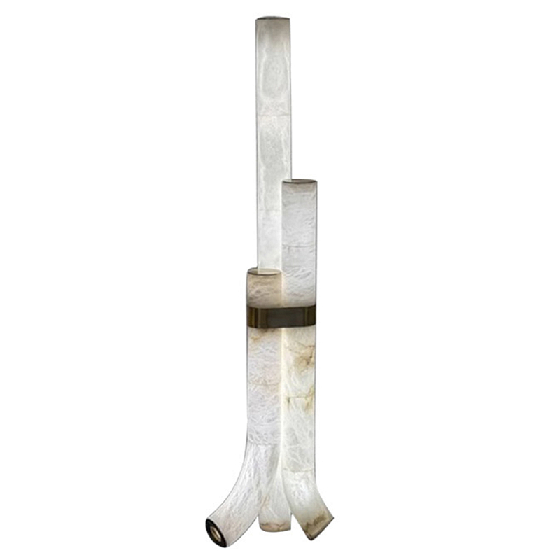 Торшер геометрический с тремя мраморными плафонами Marble Tripod Белый в Ростове-на-Дону | Loft Concept 