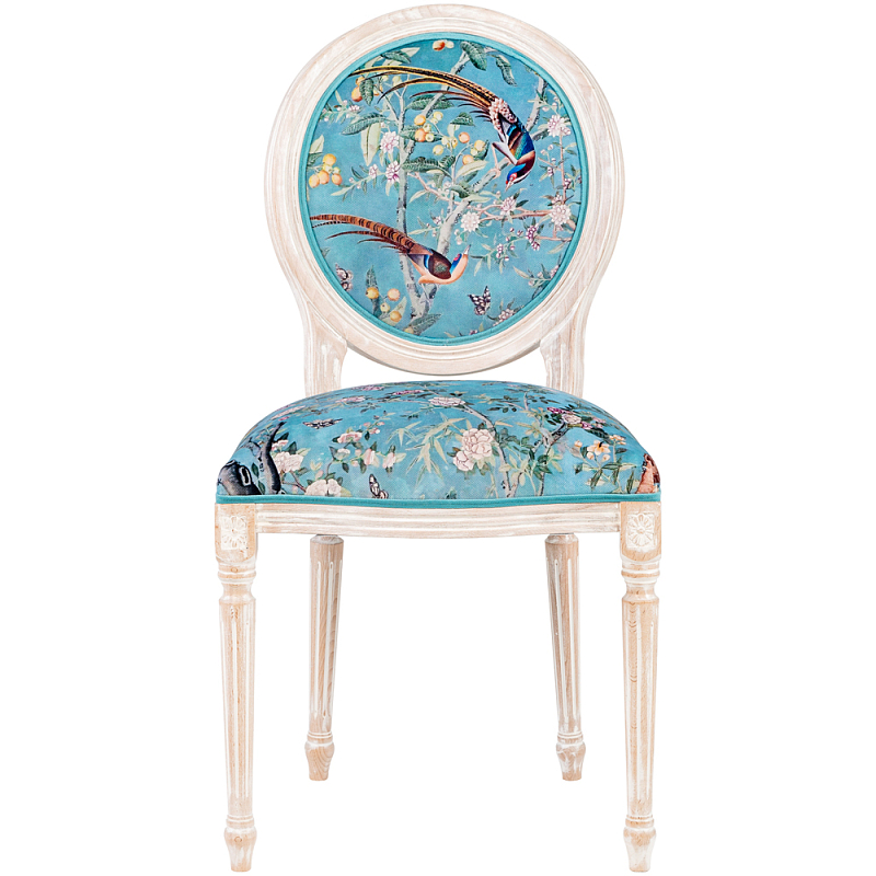           Turquoise Beige Chinoiserie Birds Garden Chair  ̆   -- | Loft Concept 