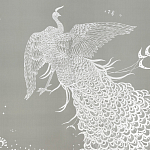 Обои ручная роспись в стиле Арт-деко Whistler Peacocks Special Colourway on Pale Grey dyed silk варинант исполнения - 1 | Loft Concept в Ростове-на-Дону