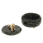 Шкатулка из натурального камня змеевик с фигуркой льва Stone Casket варинант исполнения - 3 | Loft Concept в Ростове-на-Дону