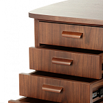 Дизайнерский письменный стол округлой формы с 4-мя ящиками и дверкой с полочками Rili варинант исполнения - 4 | Loft Concept в Ростове-на-Дону