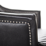 Кресло из натуральной кожи на 4-х деревянных ножках из массива бука Daniel Leather Armchair black варинант исполнения - 4 | Loft Concept в Ростове-на-Дону