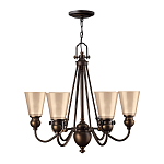 Люстра бронзового цвета с конусными плафонами из бежевого стекла Hinkley варинант исполнения - 2 | Loft Concept в Ростове-на-Дону