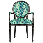 Стул из натурального бука с подлокотниками Ikat Pattern бирюзовый варинант исполнения - 1 | Loft Concept в Ростове-на-Дону