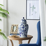 Ваза с крышкой и синим цветочным узором Blue & White Ornament  варинант исполнения - 5 | Loft Concept в Ростове-на-Дону