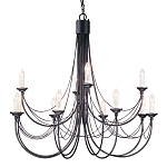 Люстра черного цвета ручной работы с канделябрами и переплетенной проволочной драпировкой Elstead Lighting варинант исполнения - 1 | Loft Concept в Ростове-на-Дону