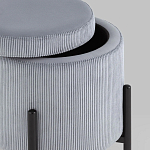 Серо-голубой пуф на черных ножках SANJAY варинант исполнения - 3 | Loft Concept в Ростове-на-Дону