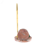 Часы настольные с шариковой металлической ручкой из натурального камня Stone Clock варинант исполнения - 9 | Loft Concept в Ростове-на-Дону