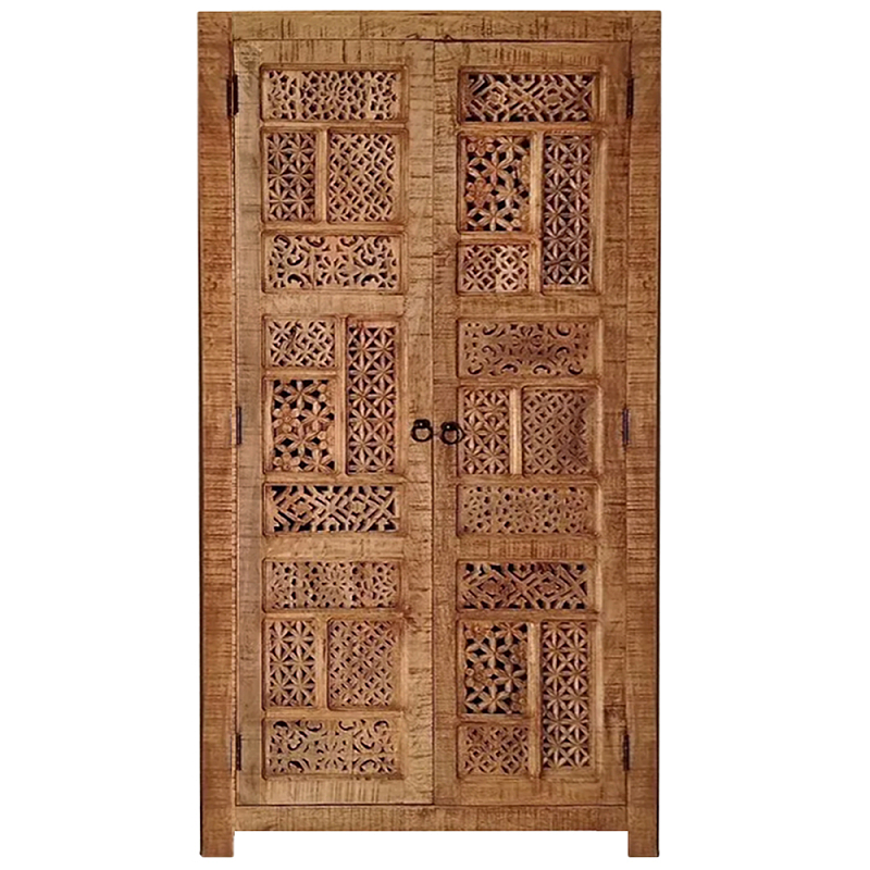 Этнический шкаф с орнаментом резьба из дерева Indian Antique Furniture Коричневый Этнический шкаф с орнаментом резьба из дерева Indian Antique Furniture Коричневый в Ростове-на-Дону | Loft Concept