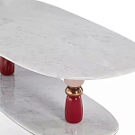 Дизайнерский журнальный стол на 2-х фигурных ножках с подстольем Lycad варинант исполнения - 2 | Loft Concept в Ростове-на-Дону