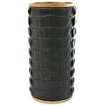 Ваза с декором из эко-кожи Leather Vase Green варинант исполнения - 1 | Loft Concept в Ростове-на-Дону