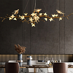 Люстра в виде золотой ветки с цветами и птичками Marvelous Garden варинант исполнения - 4 | Loft Concept в Ростове-на-Дону