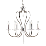 Люстра цвета никель с 6-ю лампами и стеклянными подвесками Elstead Lighting варинант исполнения - 1 | Loft Concept в Ростове-на-Дону