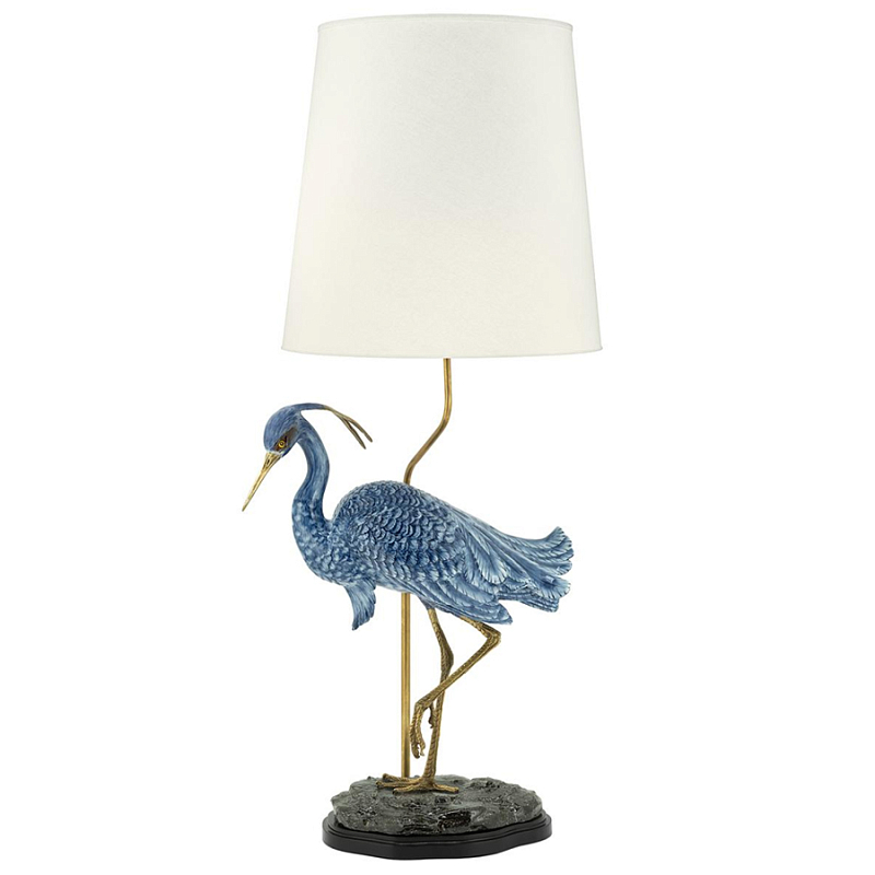 Настольная лампа ABHIKA LAMPTABLE HERON Голубой Золотой в Ростове-на-Дону | Loft Concept 