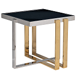 Столик журнальный квадратный с основанием в оттенках хром и золото Harmony Color and Shapes варинант исполнения - 1 | Loft Concept в Ростове-на-Дону