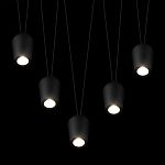 Подвесной светильник черными плафонами на длинных пересекающихся тросах Construction варинант исполнения - 4 | Loft Concept в Ростове-на-Дону