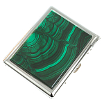 Портсигар на 10 сигарет с газовой зажигалкой из натурального камня Малахит Stone Cigarettes Cases варинант исполнения - 1 | Loft Concept в Ростове-на-Дону