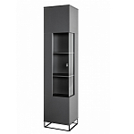 Шкаф-витрина цвета графит с полками и стеклянной дверью Strict Lines варинант исполнения - 1 | Loft Concept в Ростове-на-Дону