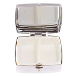 Таблетница карманная квадратная с 2-мя отделениями с зеркалом и накладкой из натуральных камней Малахит Хризоколла Silver Stone Pillboxes варинант исполнения - 3 | Loft Concept в Ростове-на-Дону