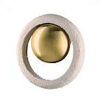 Бра с бежевым текстурным кольцом и латунным шаром в центре Tactile  варинант исполнения - 1 | Loft Concept в Ростове-на-Дону