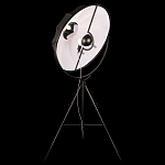 Торшер в виде прожектора с круглым тканевым абажуром на треноге черного цвета Radiance Éclat варинант исполнения - 3 | Loft Concept в Ростове-на-Дону