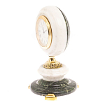 Часы настольные бронзовые из натуральных камней Мрамор и Змеевик Stone Clock варинант исполнения - 8 | Loft Concept в Ростове-на-Дону