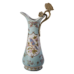 Кувшин с цветочным рисунком и бронзовой ручкой Blue Garden варинант исполнения - 1 | Loft Concept в Ростове-на-Дону