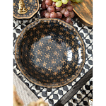 Блюдо черного цвета из фрафора на бронзовых ножках Eden Garden porcelain and bronze варинант исполнения - 4 | Loft Concept в Ростове-на-Дону