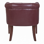 Кресло низкое из натуральной кожи на 4-х деревянных ножках из массива бука Chloe Leather Armchair vine варинант исполнения - 3 | Loft Concept в Ростове-на-Дону