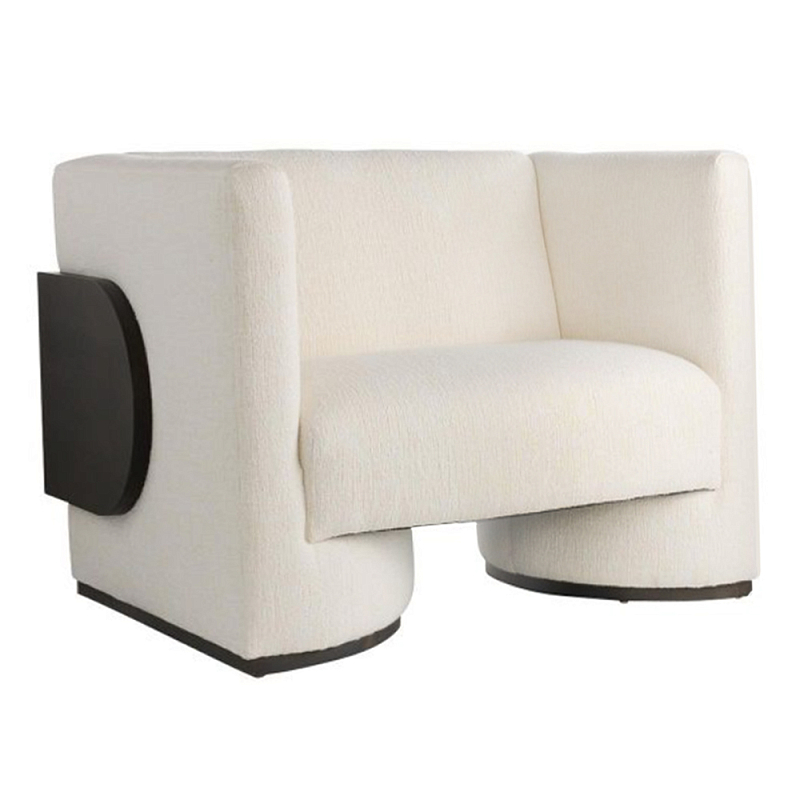 Кресло Florida Lounge Chair с элегантным деревянным декором Белый Черный Кресло Florida Lounge Chair с элегантным деревянным декором Белый Черный в Ростове-на-Дону | Loft Concept