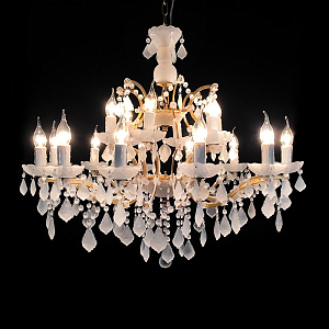 Люстра RH Rococo Iron & white matt Crystal Chandelier 18