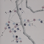 Обои ручная роспись Plum Blossom Special Colourway on Lilac Hint dyed silk варинант исполнения - 2 | Loft Concept в Ростове-на-Дону